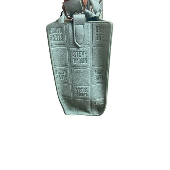 Steve Madden Blivona Small Tote Bag Mint Green Embossed Logo Satchel NWT $68 - Picture 2 of 9